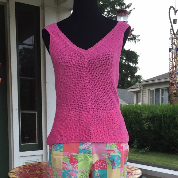 LILLY PULITZER KNIT BEADED TANK - MEDIUM