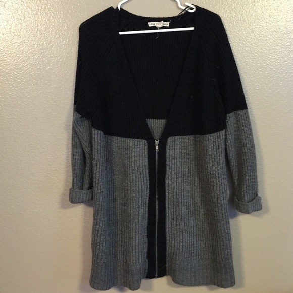 long zip up cardigan
