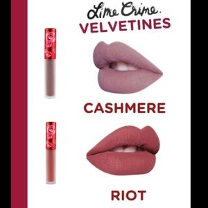 Lime crime velvetines cashmere and riot