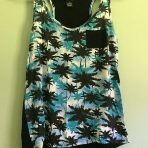 Rue 21 palm true blue tank
