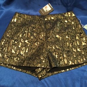 Gold & Black Metallic dress shorts