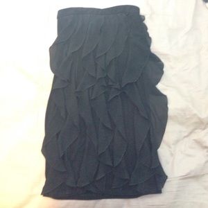 Black ruffle body con dress