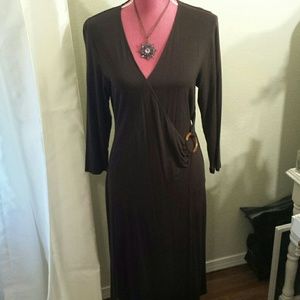 Cute Brown faux wrap dress!