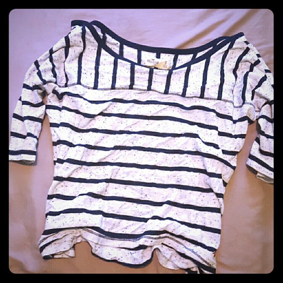Hollister black and white striped top