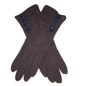 Authentic Ralph Lauren dark brown wool gloves