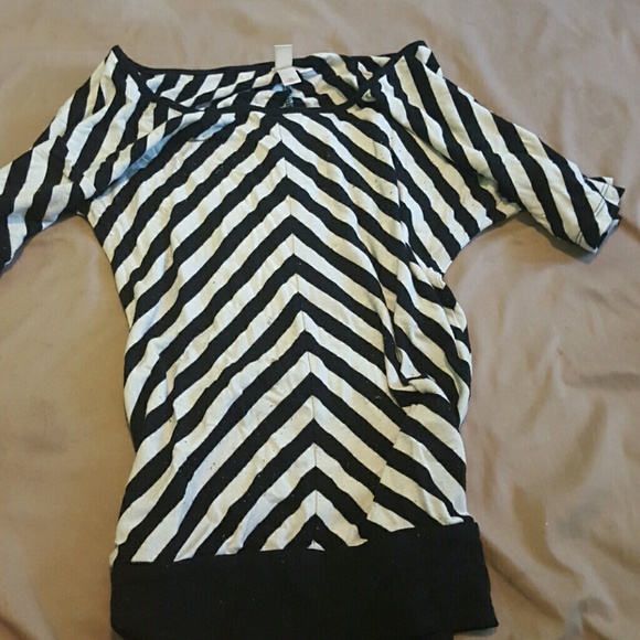 Black and white striped top