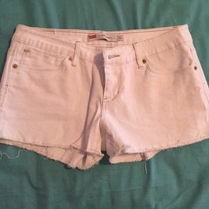 White Jean Levi Shorts