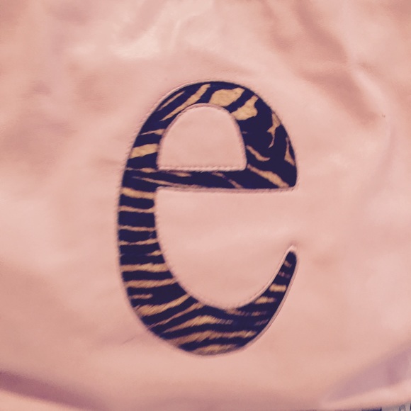 Tara custom made pink leather handbag w/leopard