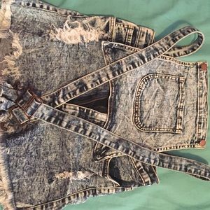 Overall Jean Short Set