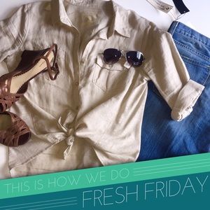 Khaki linen shirt