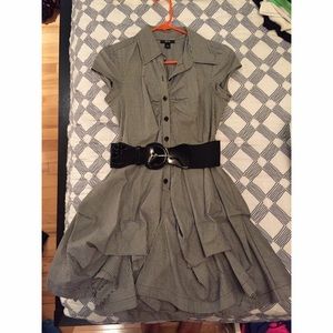 Grey and white dress