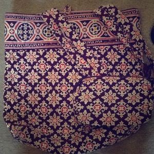 Vera Bradley tote with wallet/makeup pouch.