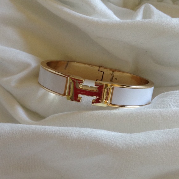 Hermes white and gold bracelet