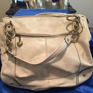 Large ivory leather Kathy handbag