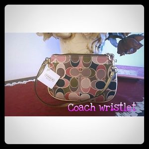Coach Scarf Print Small Wristlet Purse