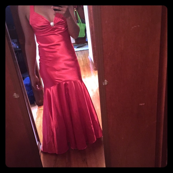 Hot pink prom dress
