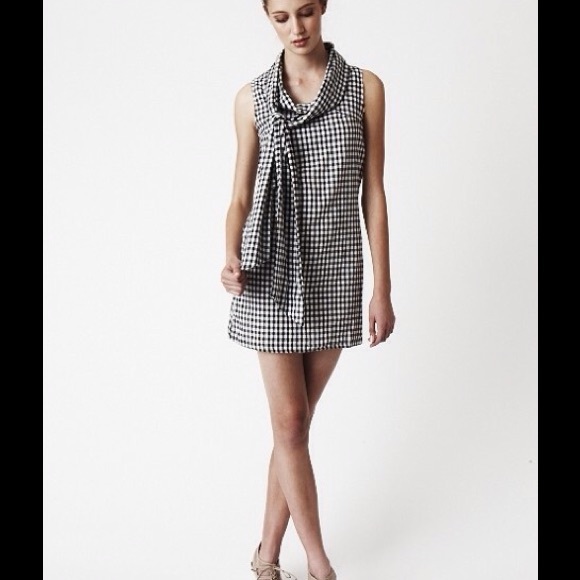 Last Chance⚡️Black and white cotton gingham dress