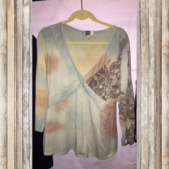 ⬇️Beautiful hippie BOHO stretchy top XL- like a 14 - Picture 1 of 2