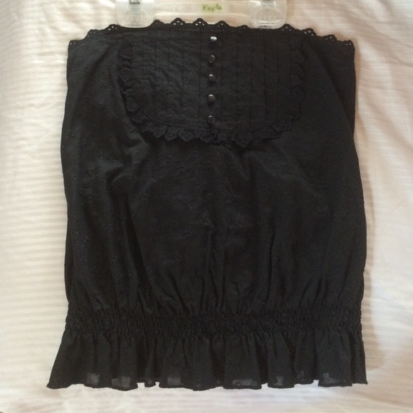 Black lace crop top.