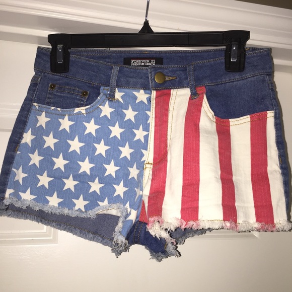 American Flag Forever 21 Shorts