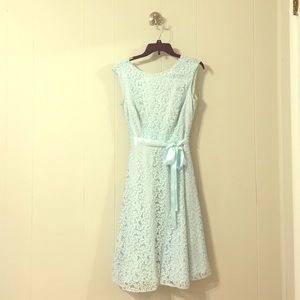 Tahari Arthur S. Levine Glitter Lace belted dress