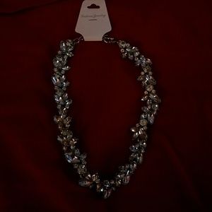 Beautiful Leaf Diamond Colored Necklace