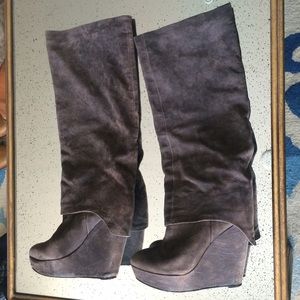 Elizabeth and James Suede Boots with long cuff
