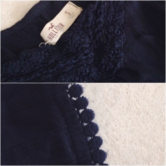 ↠ navy hollister off shoulder romper - Picture 2 of 4