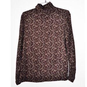 Brooks Brothers Chocolate Paisley Blouse / Sm-M