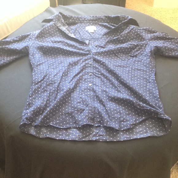 Loft dark blue with polka dots flannel