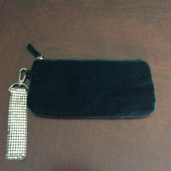 Emerald green velvet clutch-NWOT