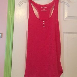 Hot pink burn out tank