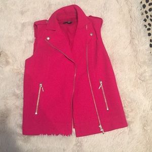 Hot pink moto vest