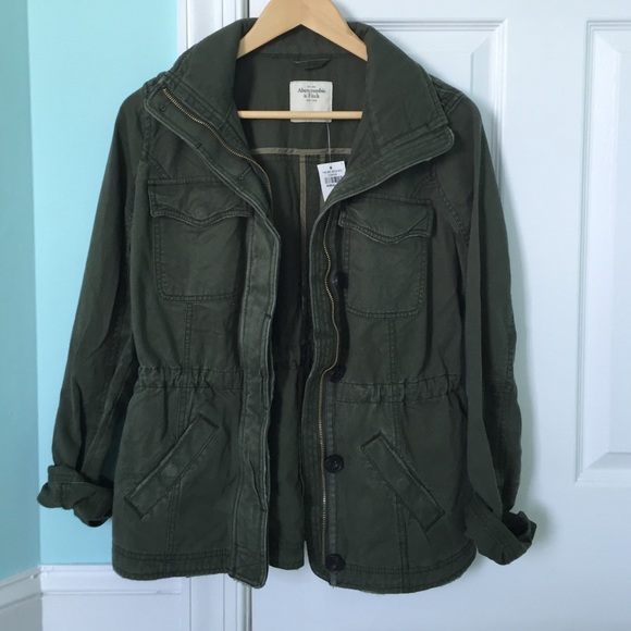 Olive green military jacket