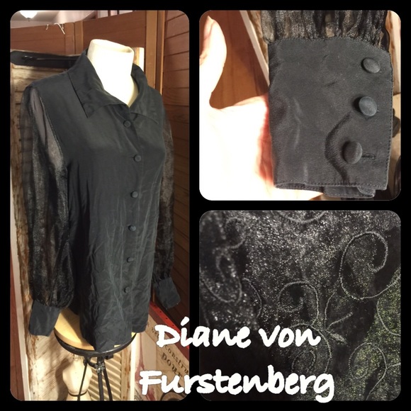 SALE🌷S/M-BLACK DIANE VON FURSTENBERG BLOUSE