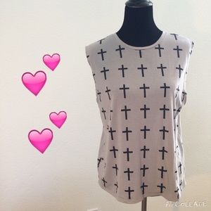 Edgy Cross Muscle Tank! ✌🏻️