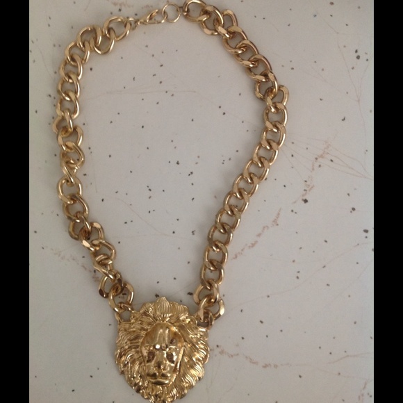Golden lion necklace