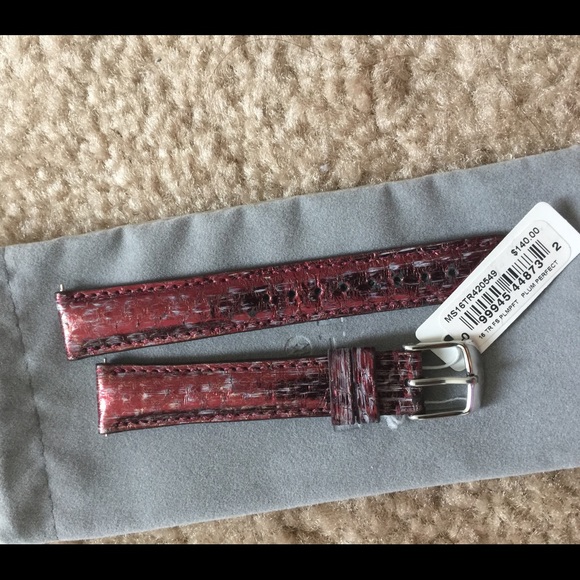 NWT MICHELE PLUM PERFECT SNAKESKIN STRAP
