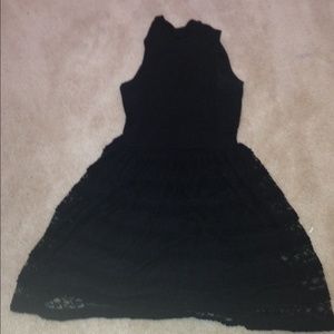 Black lace skater dress