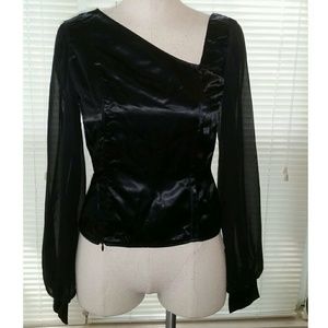 Black Satin Blouse