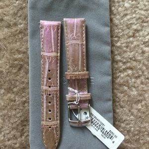 NWT MICHELE ALLIGATOR BEIGE STRAPS 18mm