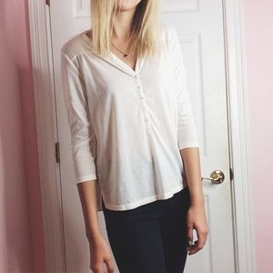 Cream Comfy 3/4 Sleeve Tee