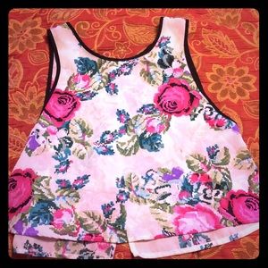 Floral Split-Back Top