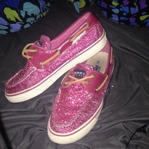 Pink sparkly sperrys