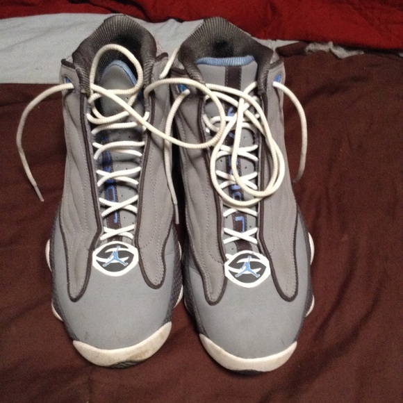 Blue and grey Jordan's