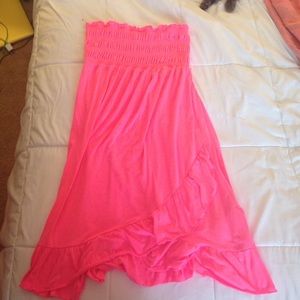 Neon pink long cover up