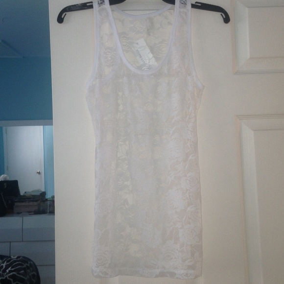 White sheer top
