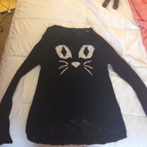 Black knitted cat sweater
