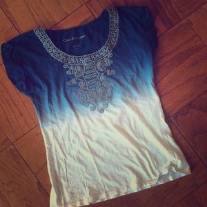 Calvin Klein Jeans Blue ombré Embroidered Tee