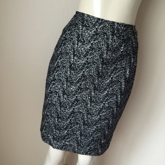 Black / Silver Pencil Skirt
